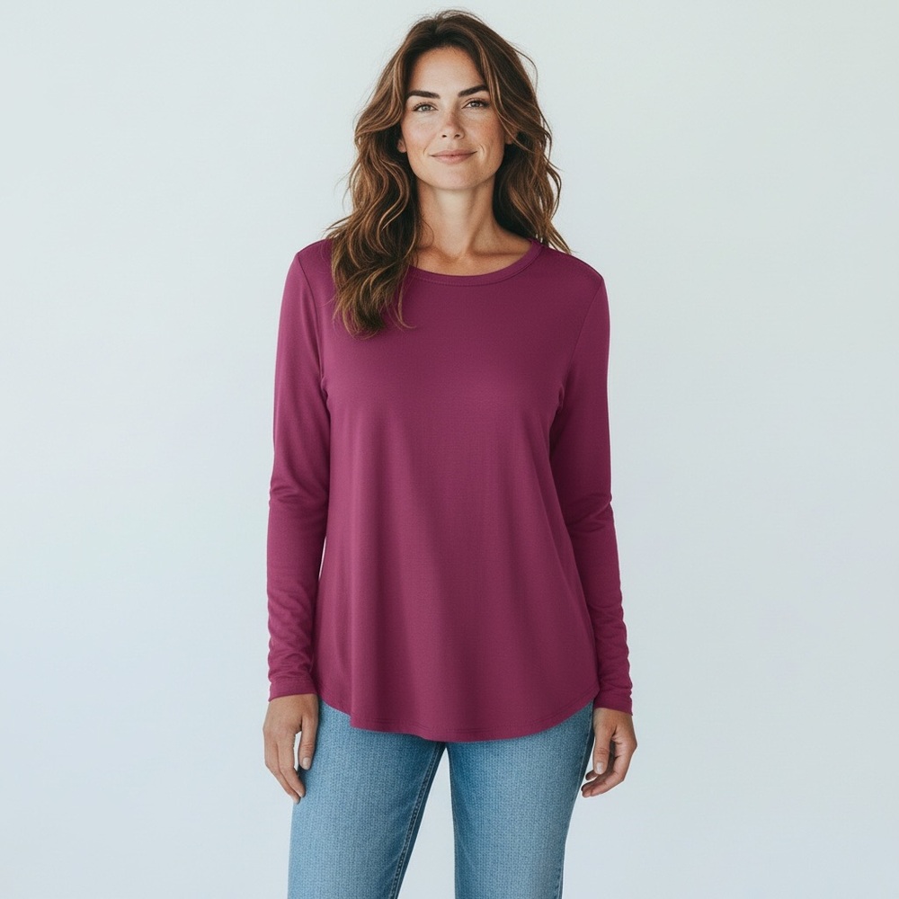 LAKE Pajamas DreamModal Long Sleeve Sleep Shirt in Camellia Pink – XL